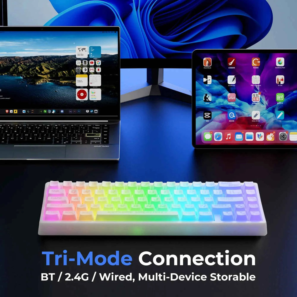 XVX M67 JadeStone Miami Tri-Mode RGB Mechanical Keyboard - The misfit market