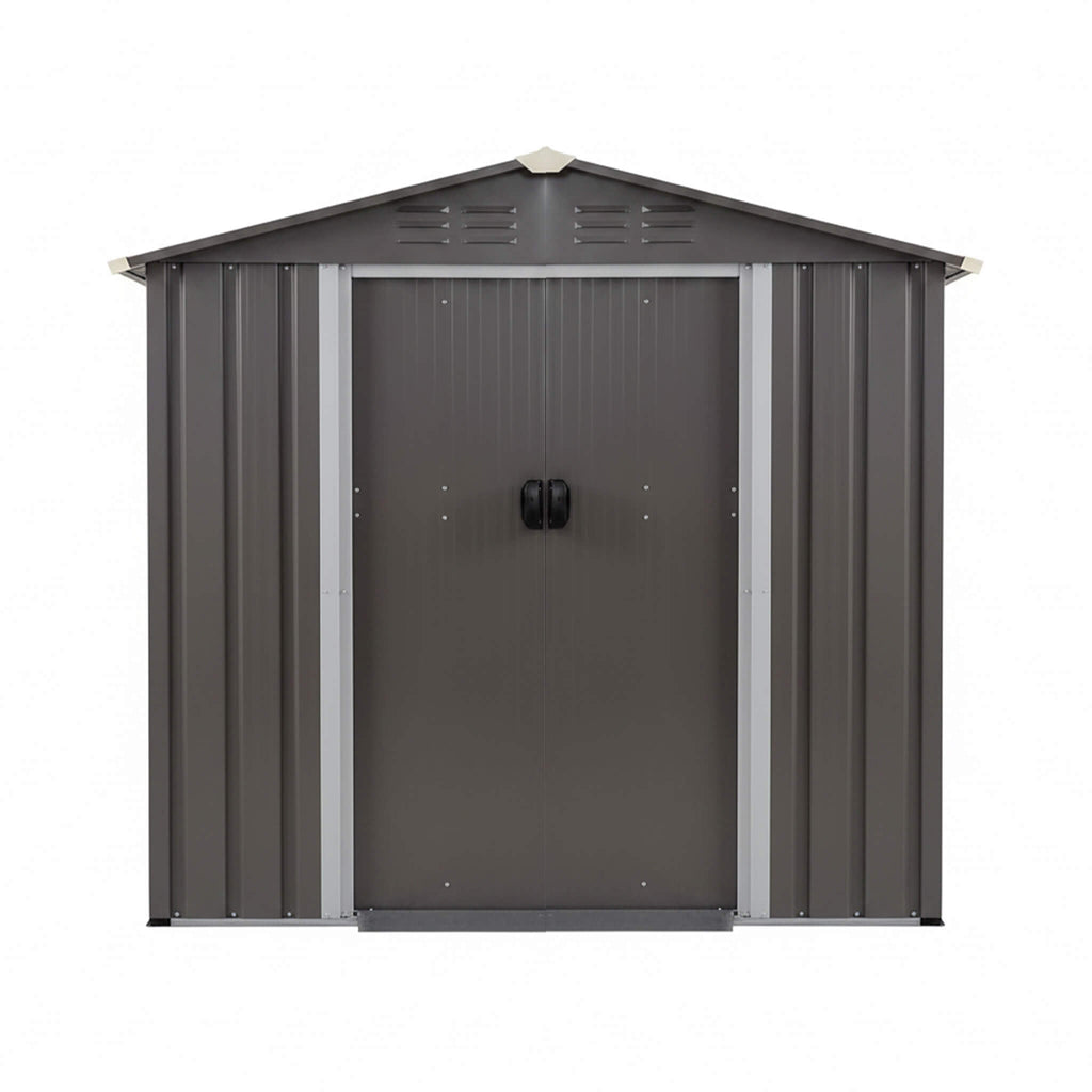 [04X06FT] Alora Outdoor All-Weather Galvanized Metal Storage Shed With Sliding Door (SAK96472)