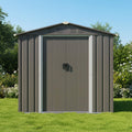 [04X06FT] Alora Outdoor All-Weather Galvanized Metal Storage Shed With Sliding Door (SAK96472)