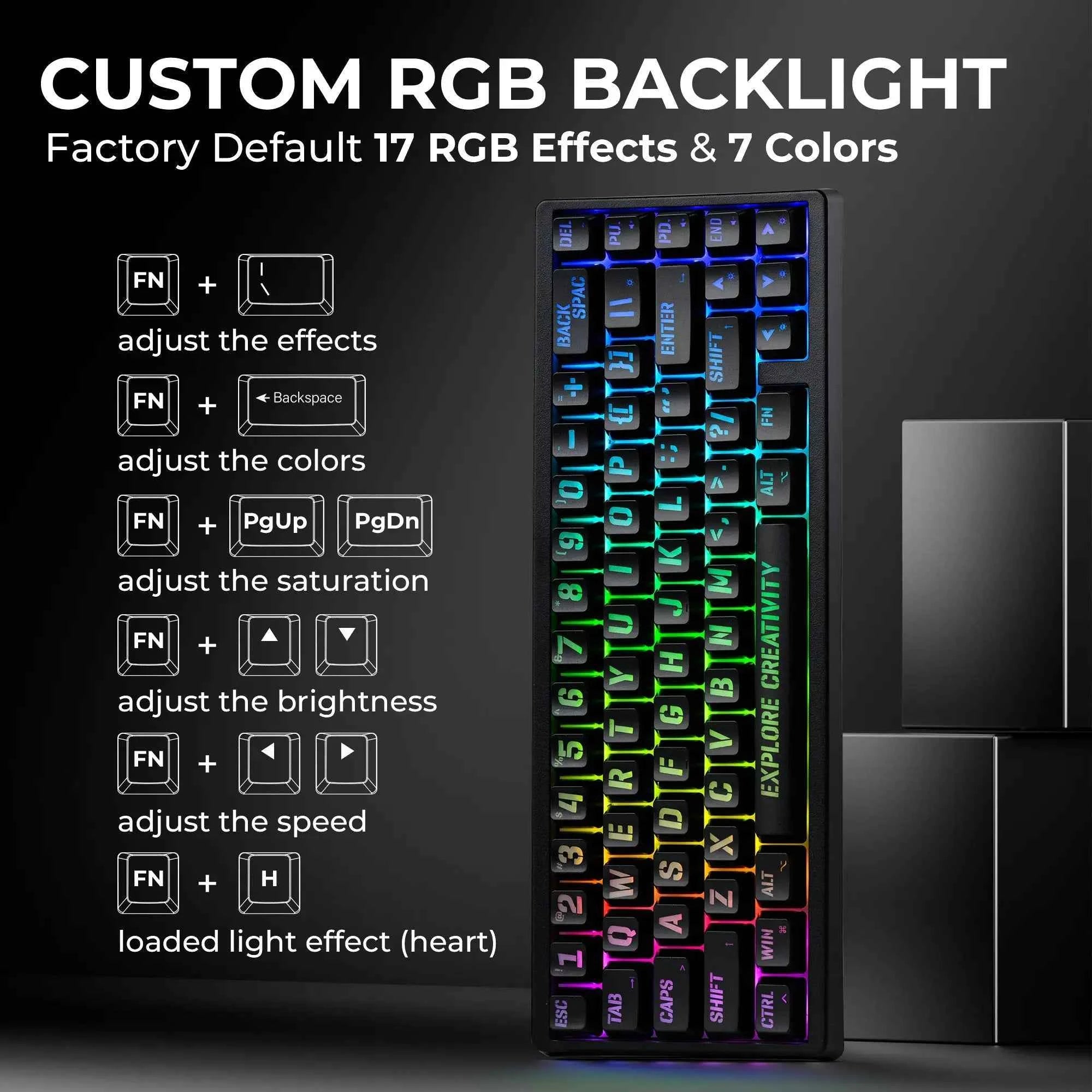 XVX M67 JadeStone Miami Tri-Mode RGB Mechanical Keyboard - The misfit market