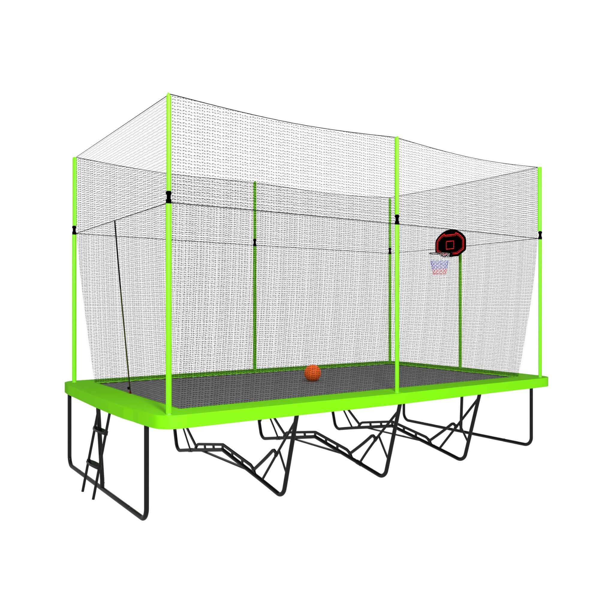 [10X17FT] Large Rectangular Trampoline With Basketball Hoop And Ladder (SAK17482)