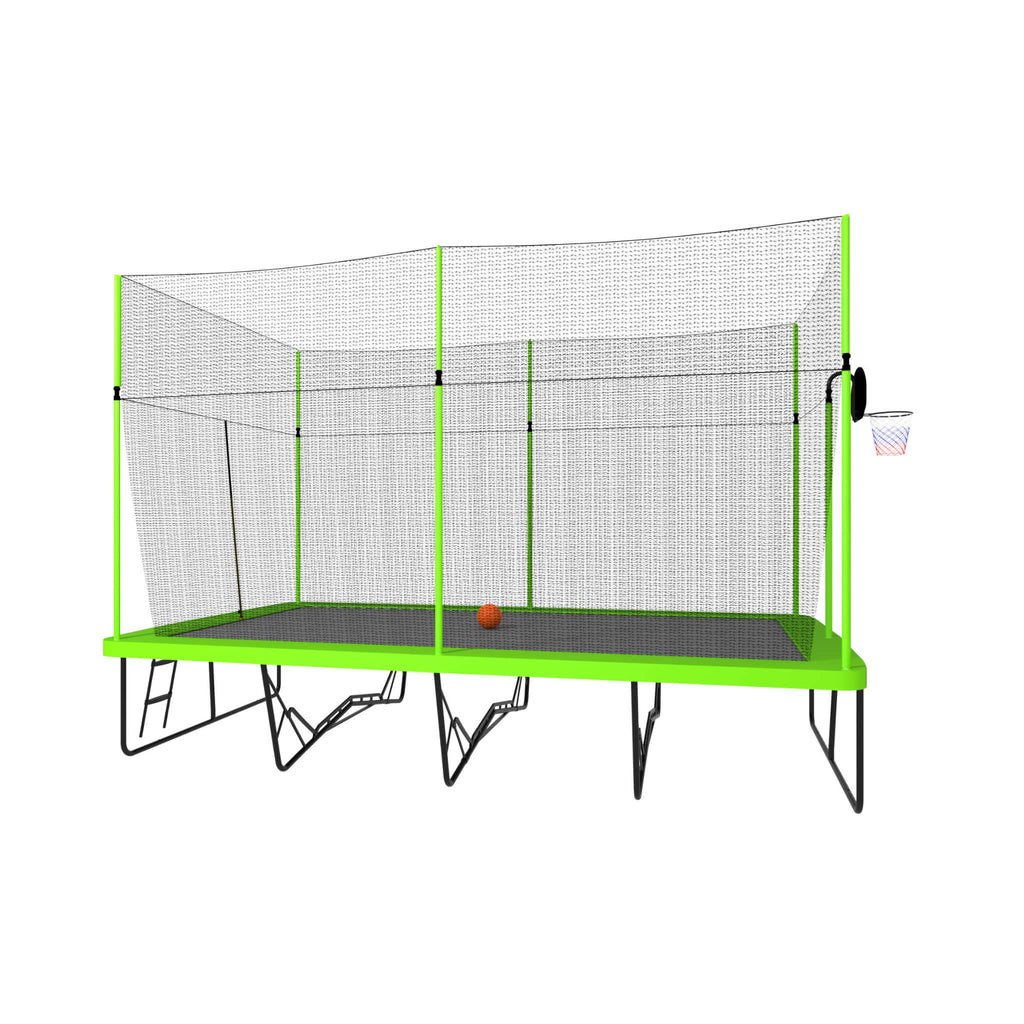 [10X17FT] Large Rectangular Trampoline With Basketball Hoop And Ladder (SAK17482)