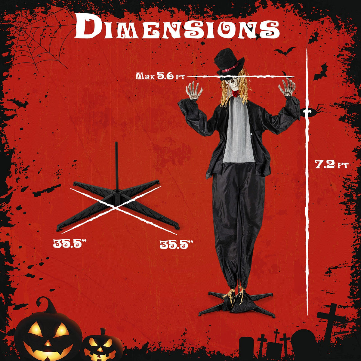 Halloween Animatronic Standing Groom 7.2 Ft Haunted House Decoration