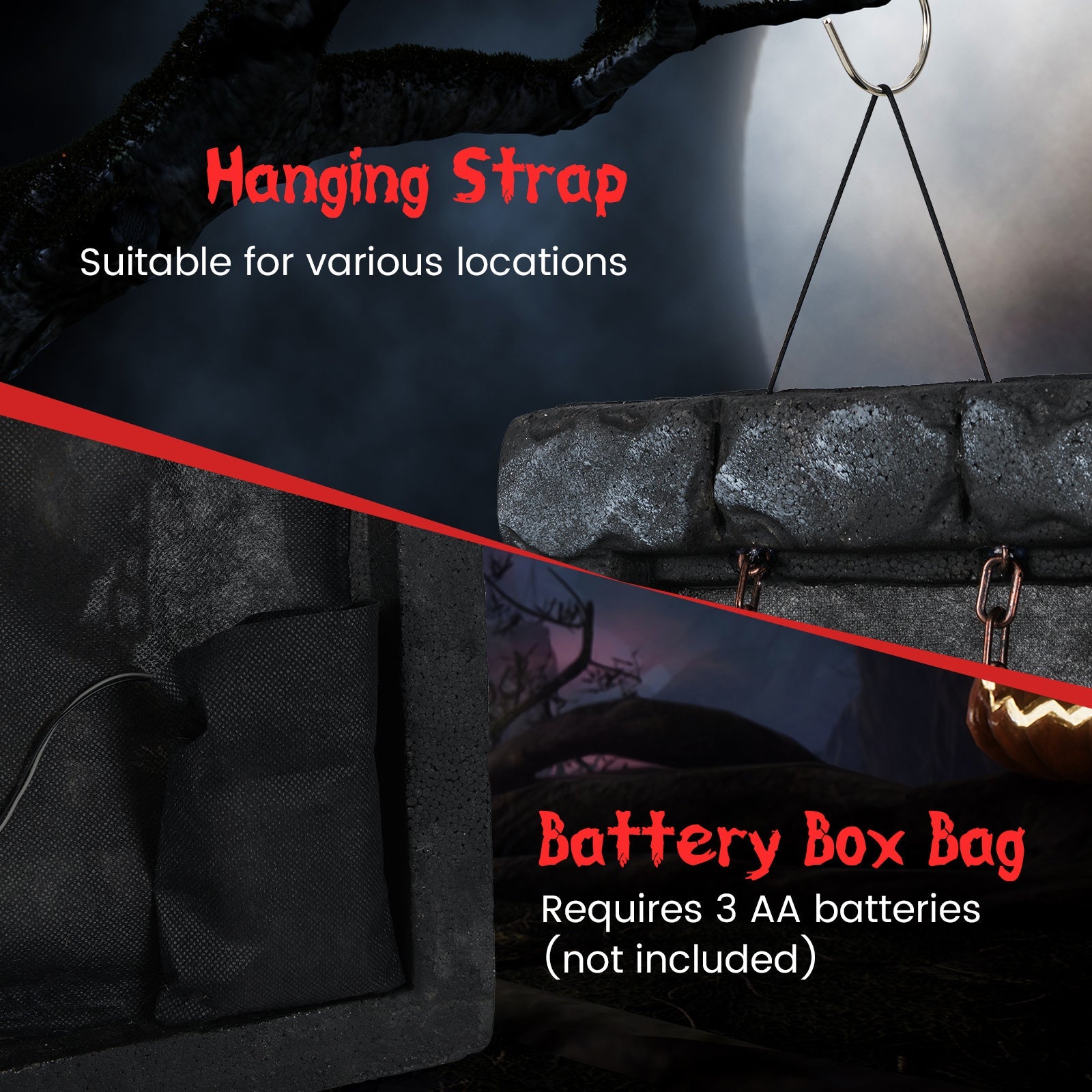 Halloween Hanging Animated Zombie Prisoner Decoration Sound-Activated