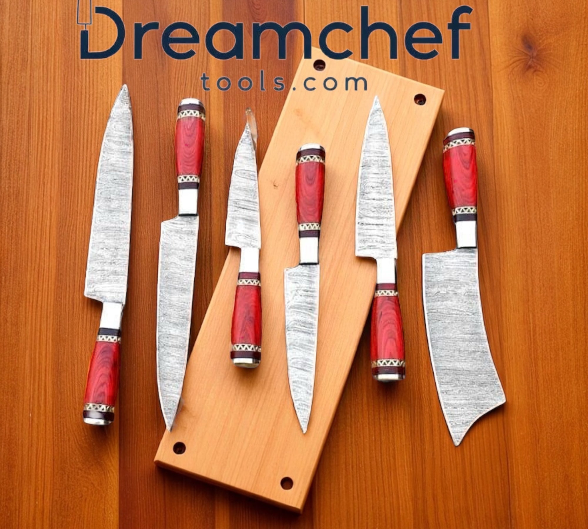 Damascus Knife Set – 13” Handmade Chef Knife for Fall Cooking with Resin or Pakkawood Handle & Leather Sheath - The misfit market
