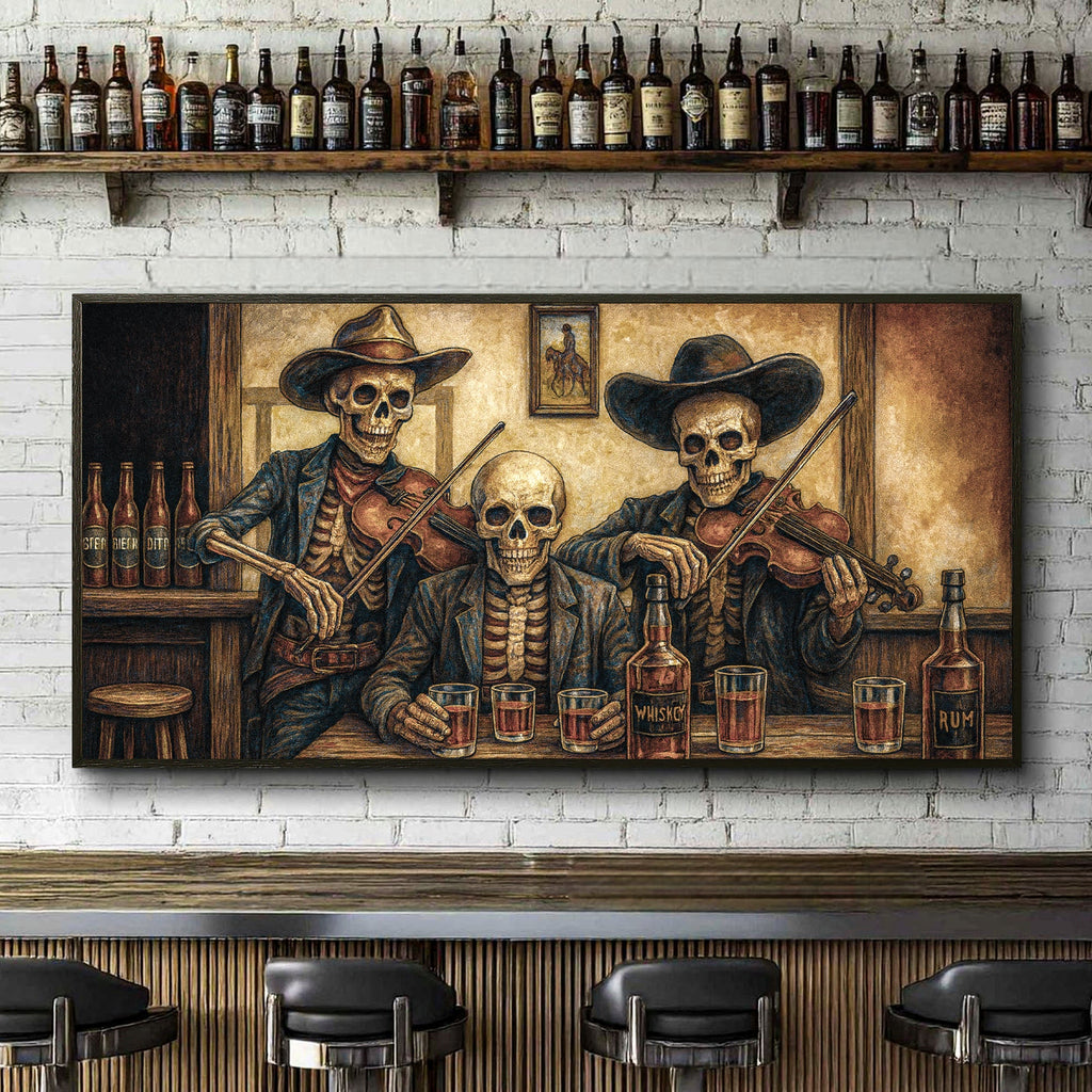 Cowboy Skeletons Western Bar Wall Art - The misfit market