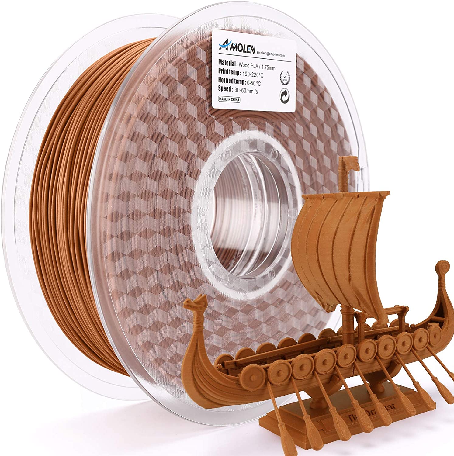 PLA Wood 1.75mm, 1KG/2.2LB - The misfit market