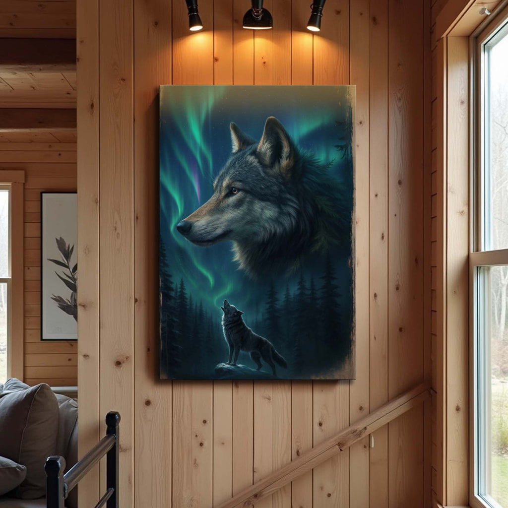 Wolf Double Exposure Wall Art IV - The misfit market