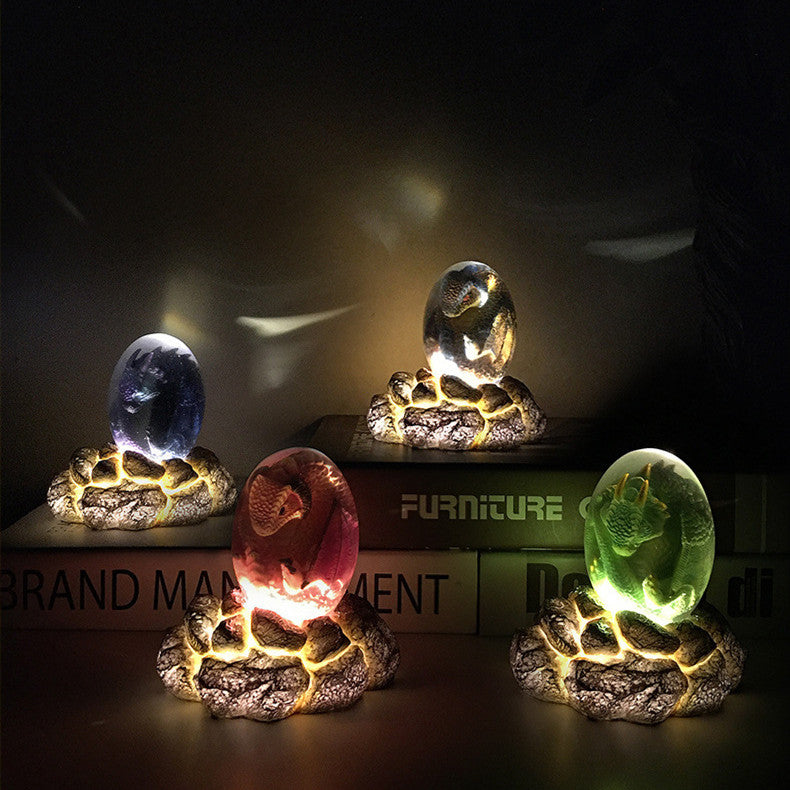 LED Lava Dragon Egg Statue Resin Ornament - The misfit market