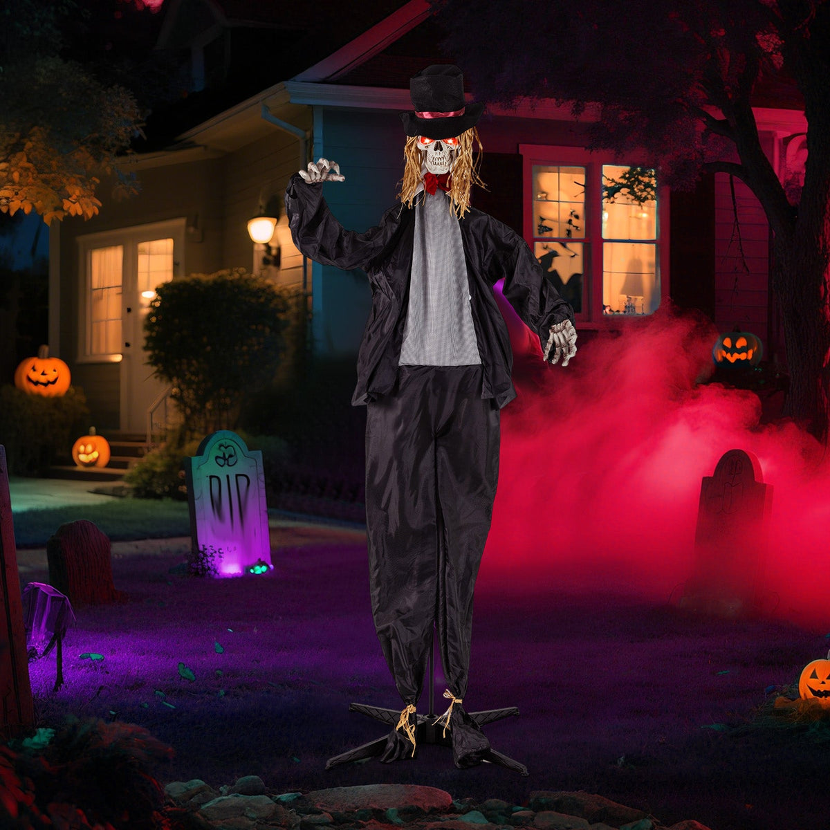 Halloween Animatronic Standing Groom 7.2 Ft Haunted House Decoration
