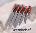 Kitchen Knife Set with Block – 13” Handmade Damascus Chef Knife with Rosewood Handle & Leather Sheath - The misfit market