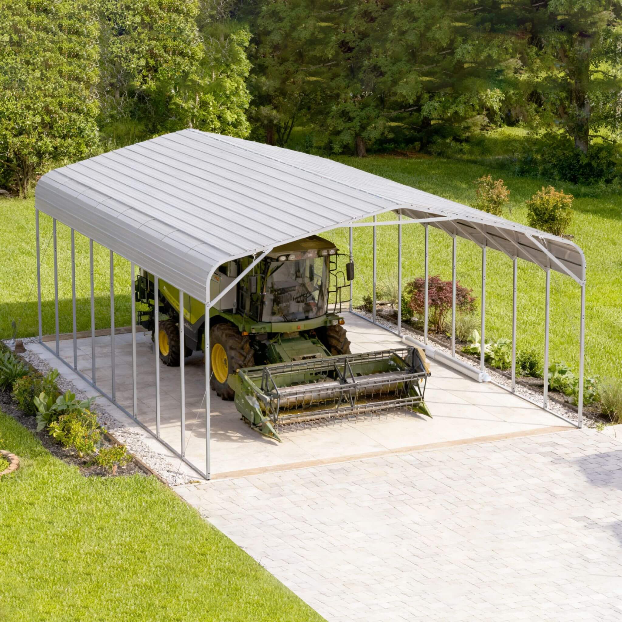 [20X40FT] Alora Heavy-Duty Outdoor High-Clearance Metal Carport (SAK67509)