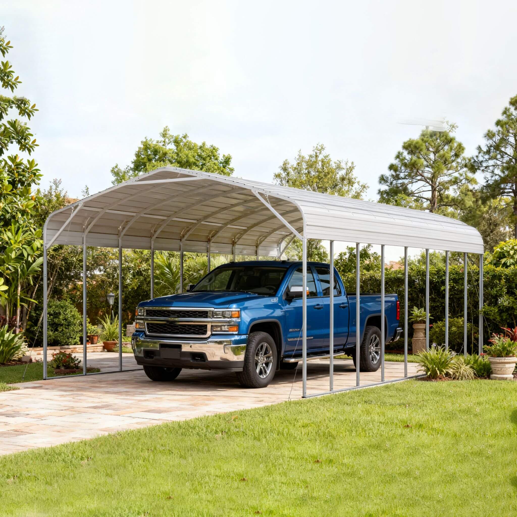 [20X40FT] Alora Heavy-Duty Outdoor High-Clearance Metal Carport (SAK67509)