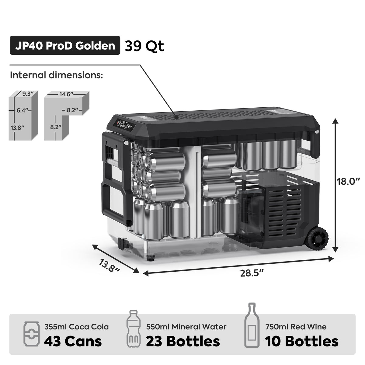 JP40 Pro Dual Zone Wheeled Portable Freezer | ICECO | 40 LT - The misfit market