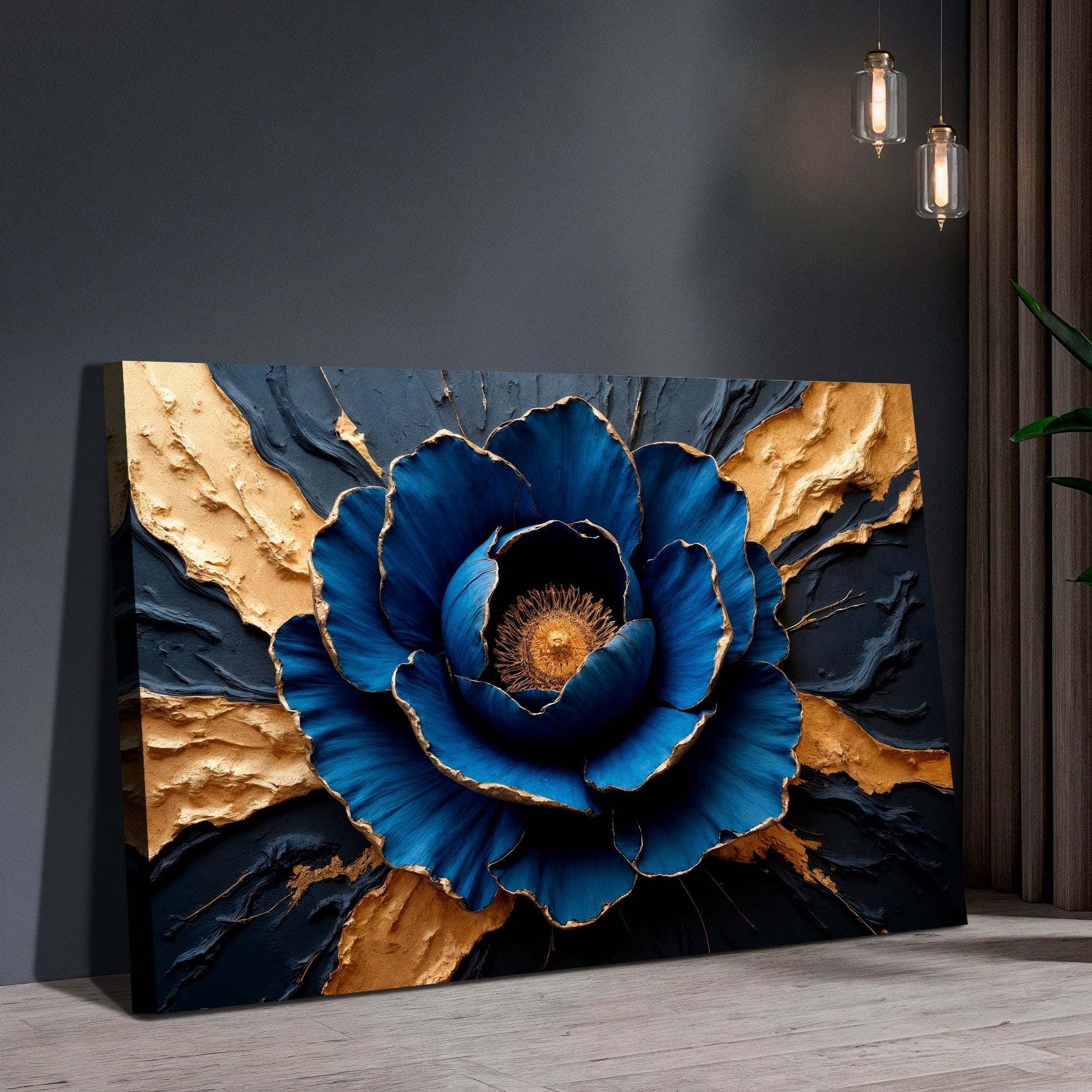 Sapphire Bloom Wall Art - The misfit market