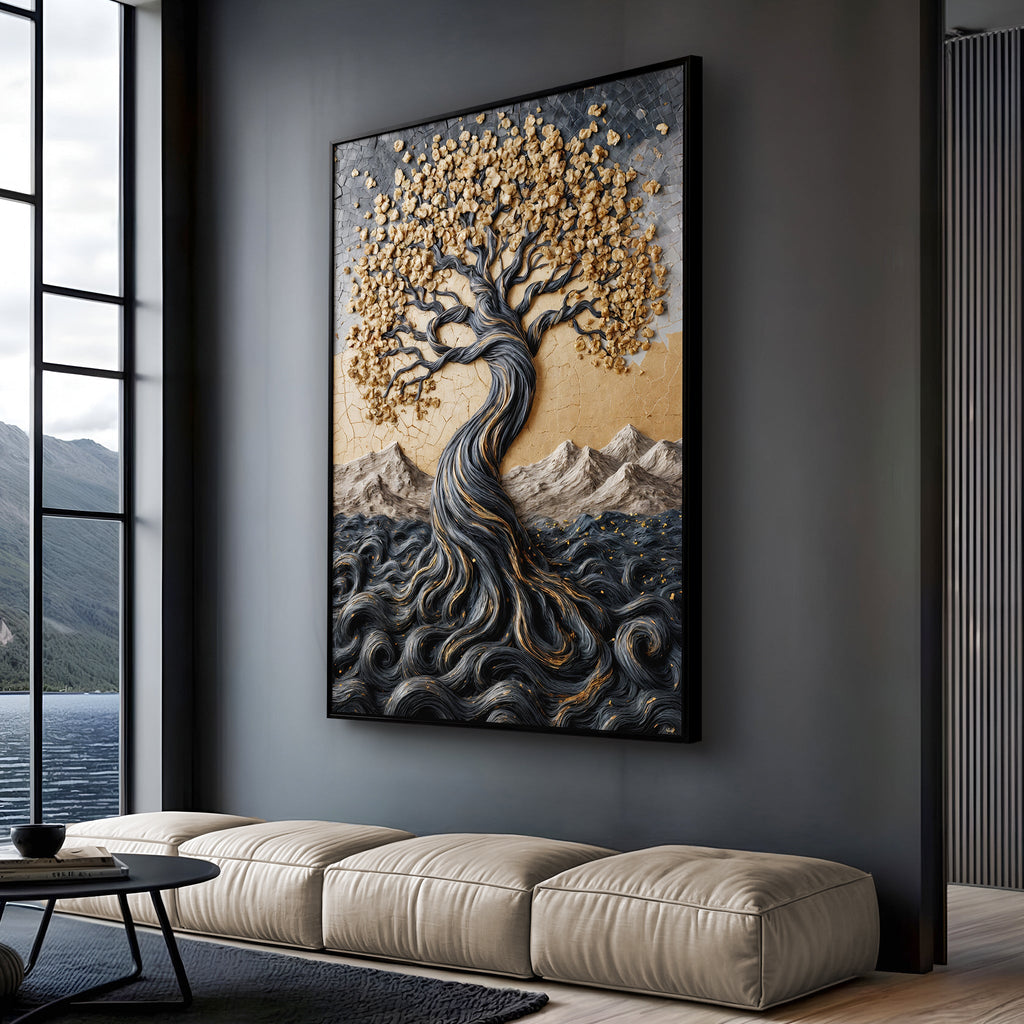Golden Tree of Life Minimalist Wall Art - The misfit market