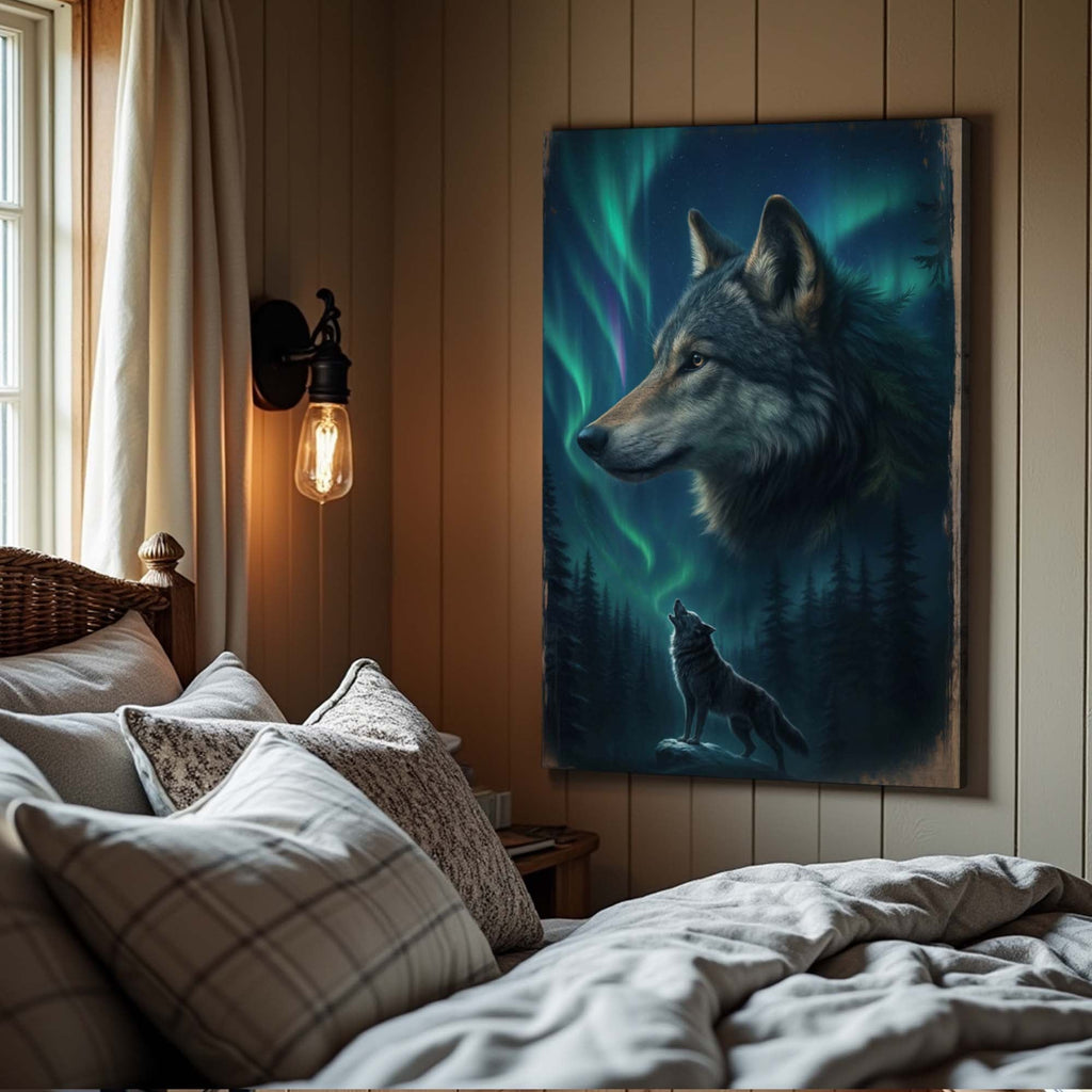 Wolf Double Exposure Wall Art IV - The misfit market