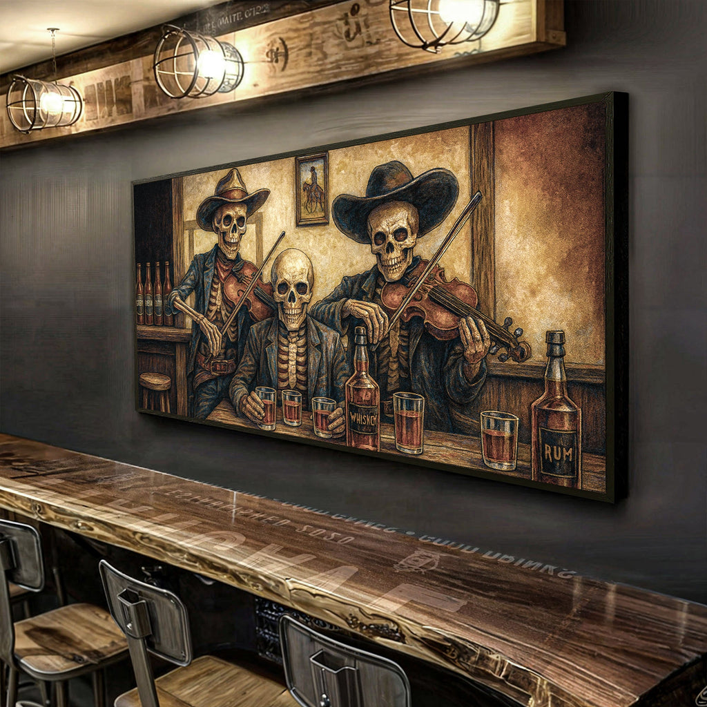Cowboy Skeletons Western Bar Wall Art - The misfit market
