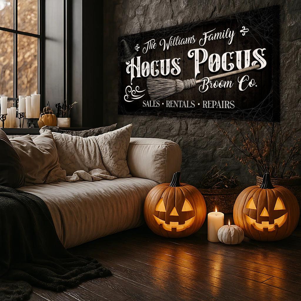 Personalized Hocus Pocus Broom Co. Wall Sign - The misfit market