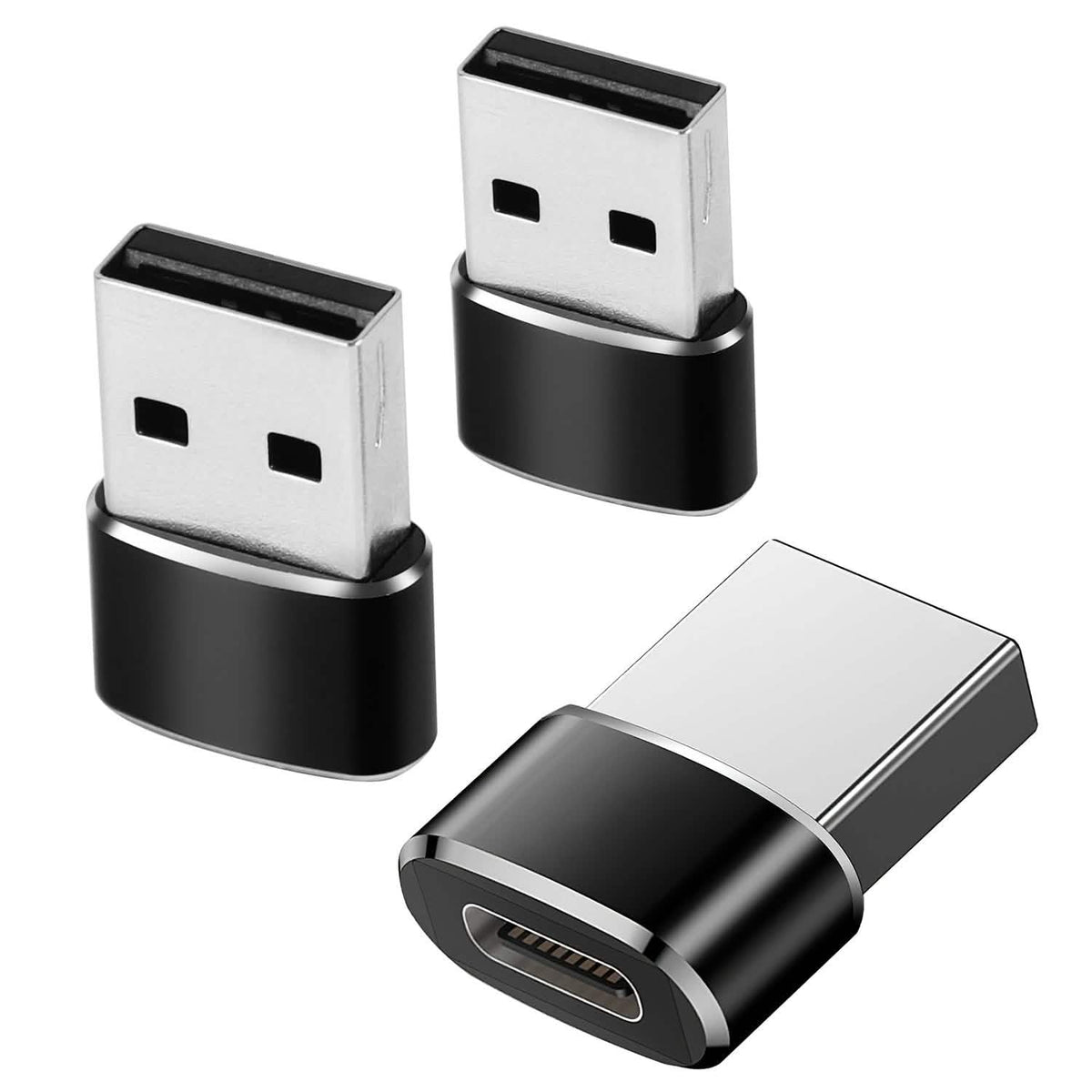 3-Pack: USB C Type C Female to Type A Male Port Converter