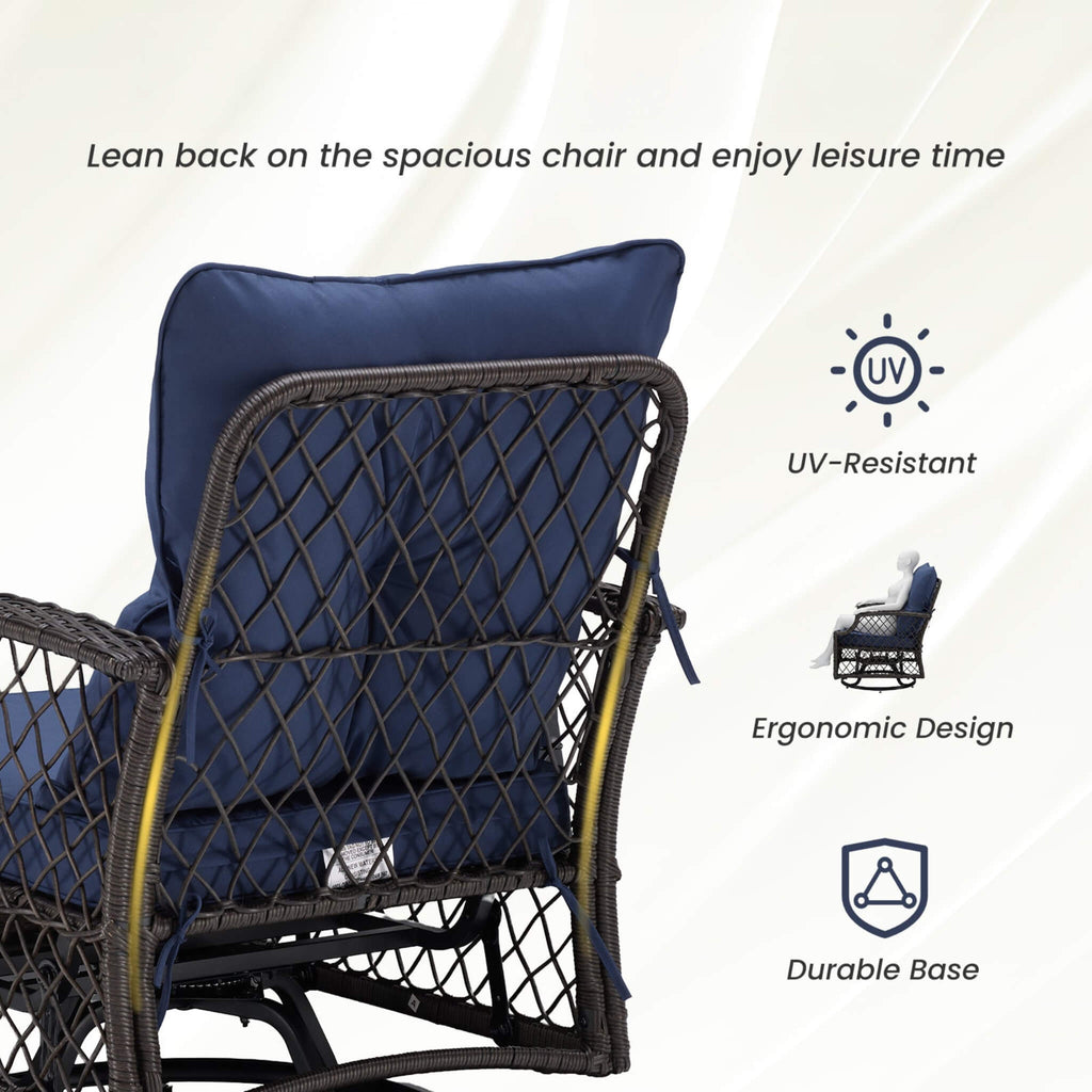 Alora 3-Piece Wicker Patio Bistro Set W/ Swivel Chairs And Table (SAK14789)