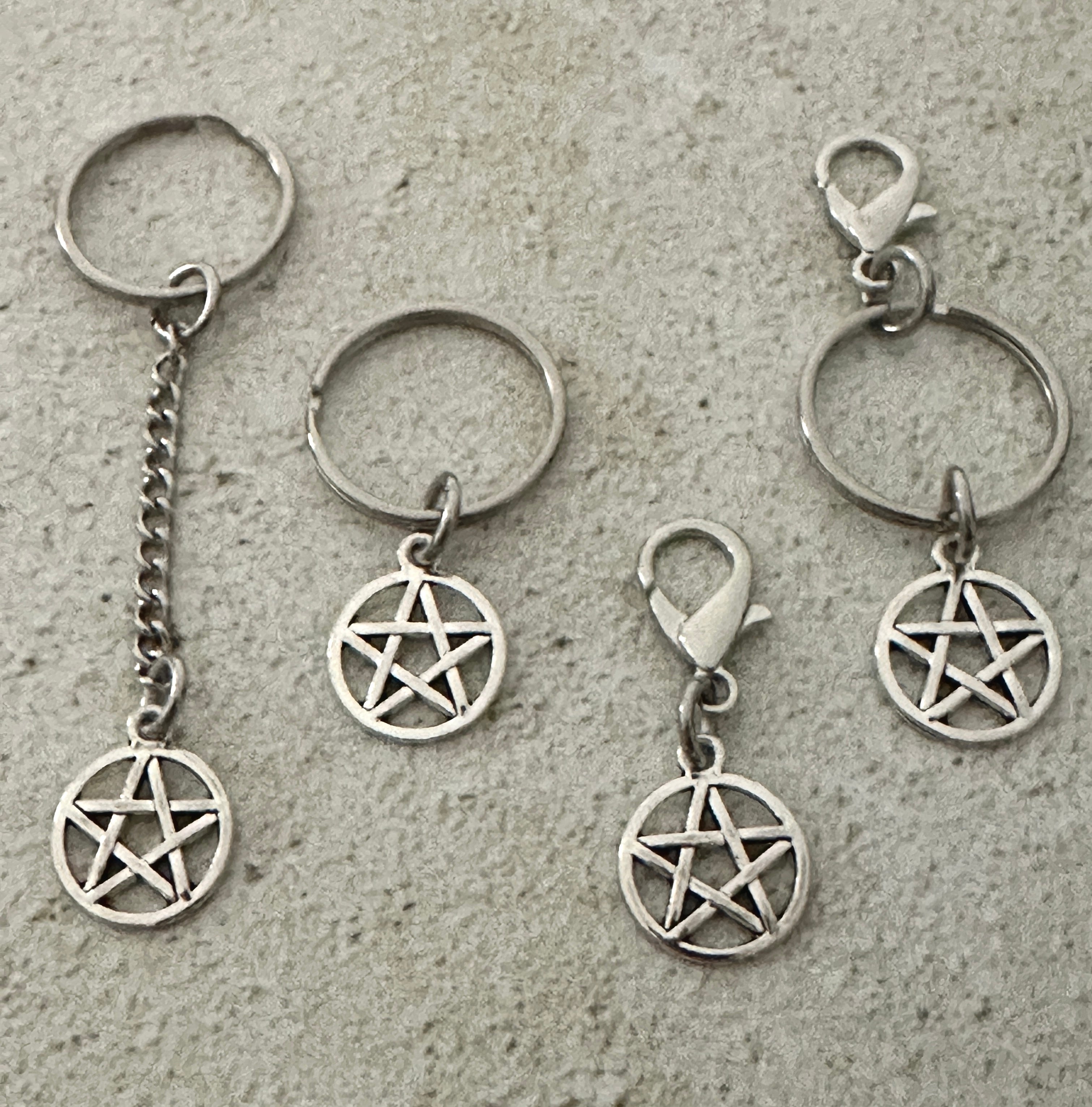Witchy Pentacle Zipper Pull Bag Charm Keychain - The misfit market