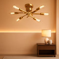 Gold Sputnik Chandelier Semi Flush Mount Ceiling Light - The misfit market