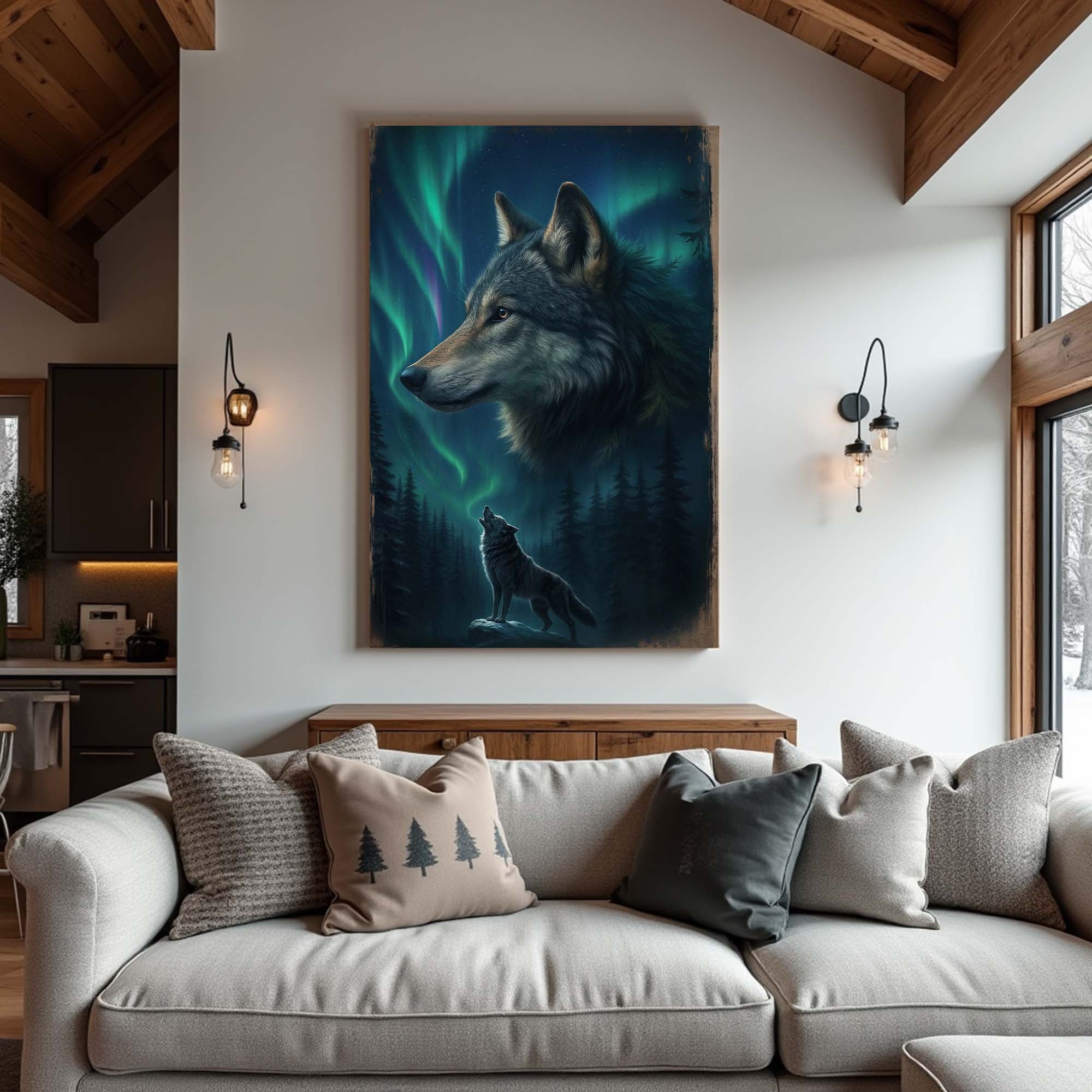 Wolf Double Exposure Wall Art IV - The misfit market