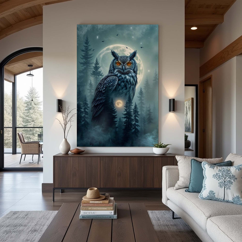 Owl Double Exposure Wall Art II - The misfit market