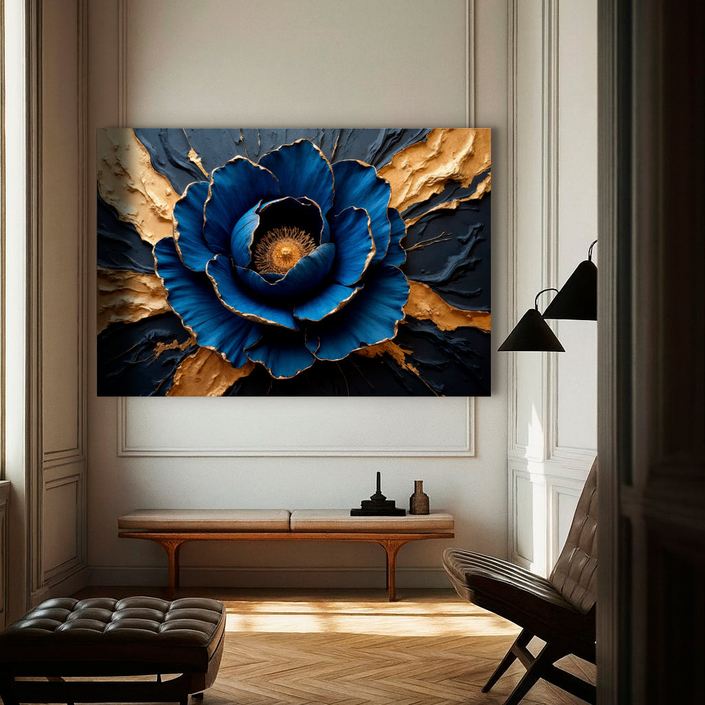 Sapphire Bloom Wall Art - The misfit market