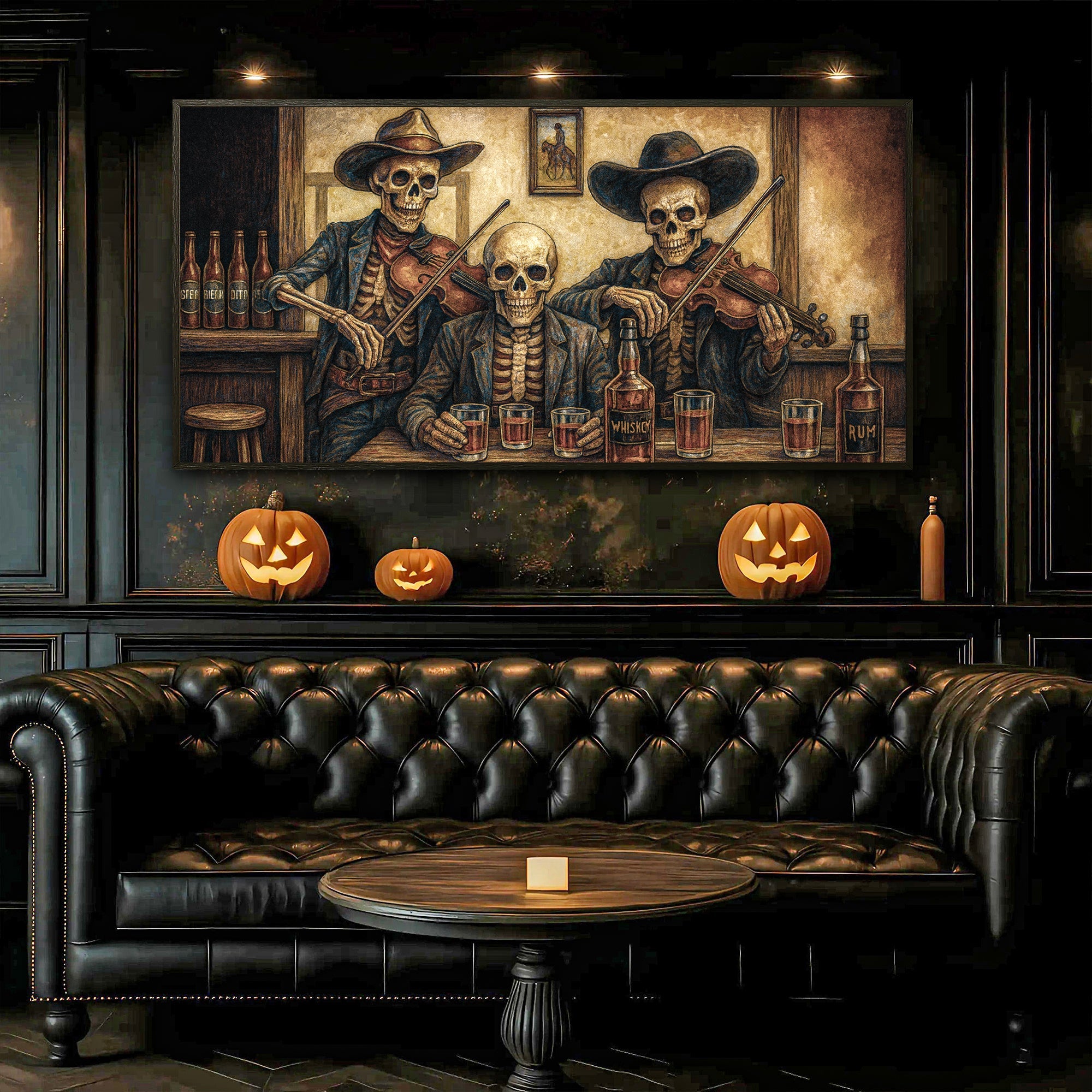 Cowboy Skeletons Western Bar Wall Art - The misfit market