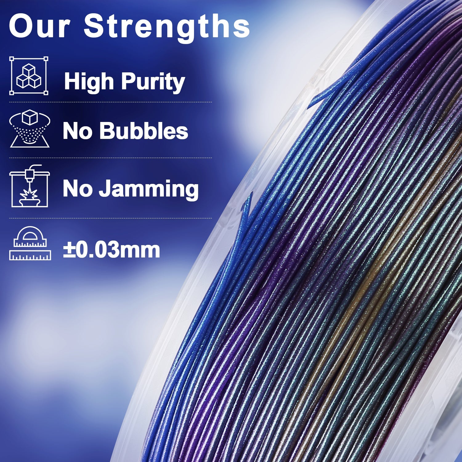 PLA Galaxy / Sparkle & Shiny 1.75mm, 1KG/2.2LB - The misfit market