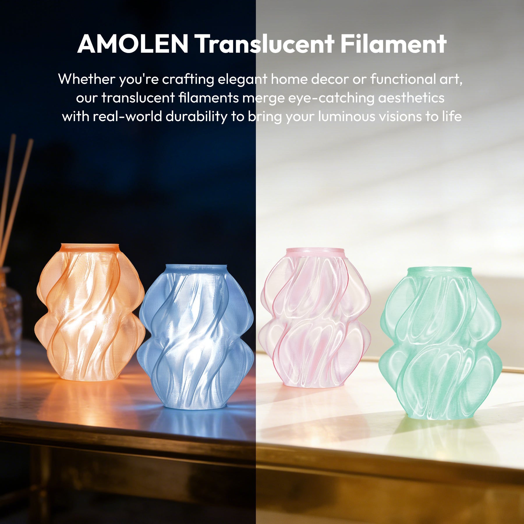 PLA Crystal-Transparent Gradient Variety Pack (4x200g) - The misfit market
