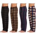 4 Pack Men's Micro Fleece Pajama Pants With Drawstring Waist