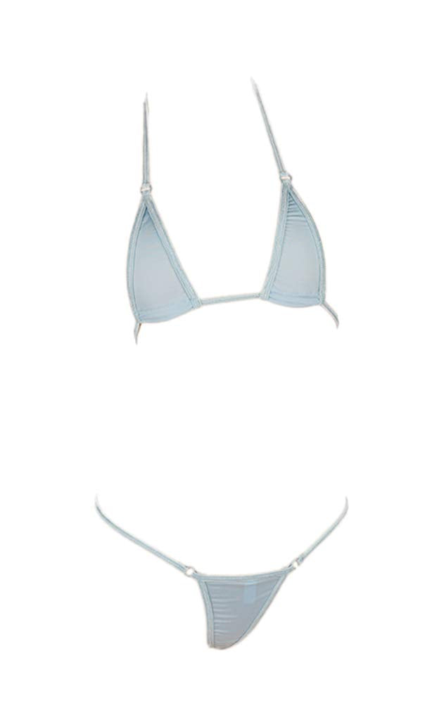 LinvMe Women's Extreme Sexy Hot Silk Micro Bikinis Set Mini Thong Swimwear