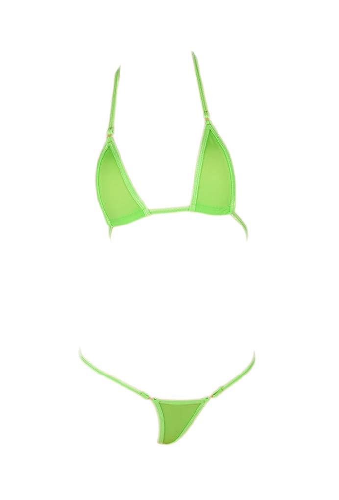LinvMe Women's Extreme Sexy Hot Silk Micro Bikinis Set Mini Thong Swimwear