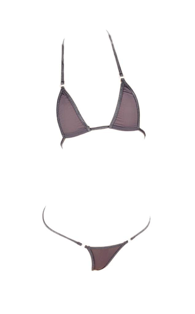 LinvMe Women's Extreme Sexy Hot Silk Micro Bikinis Set Mini Thong Swimwear