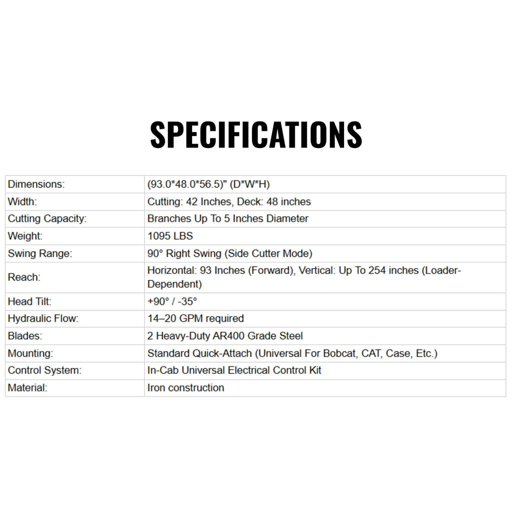 Heavy-Duty 42-Inch Articulating Brush Cutter Universal Skid Steer Attachment (SAK21694)