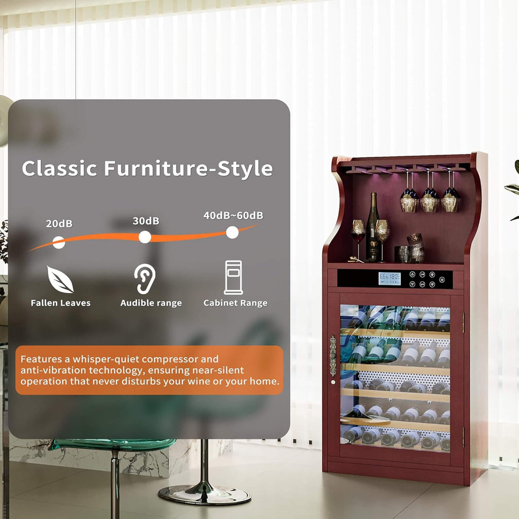 Nuvia Luxury 43-Bottle Freestanding Low Noise Wine Cooler Cabinet (SAK56084)