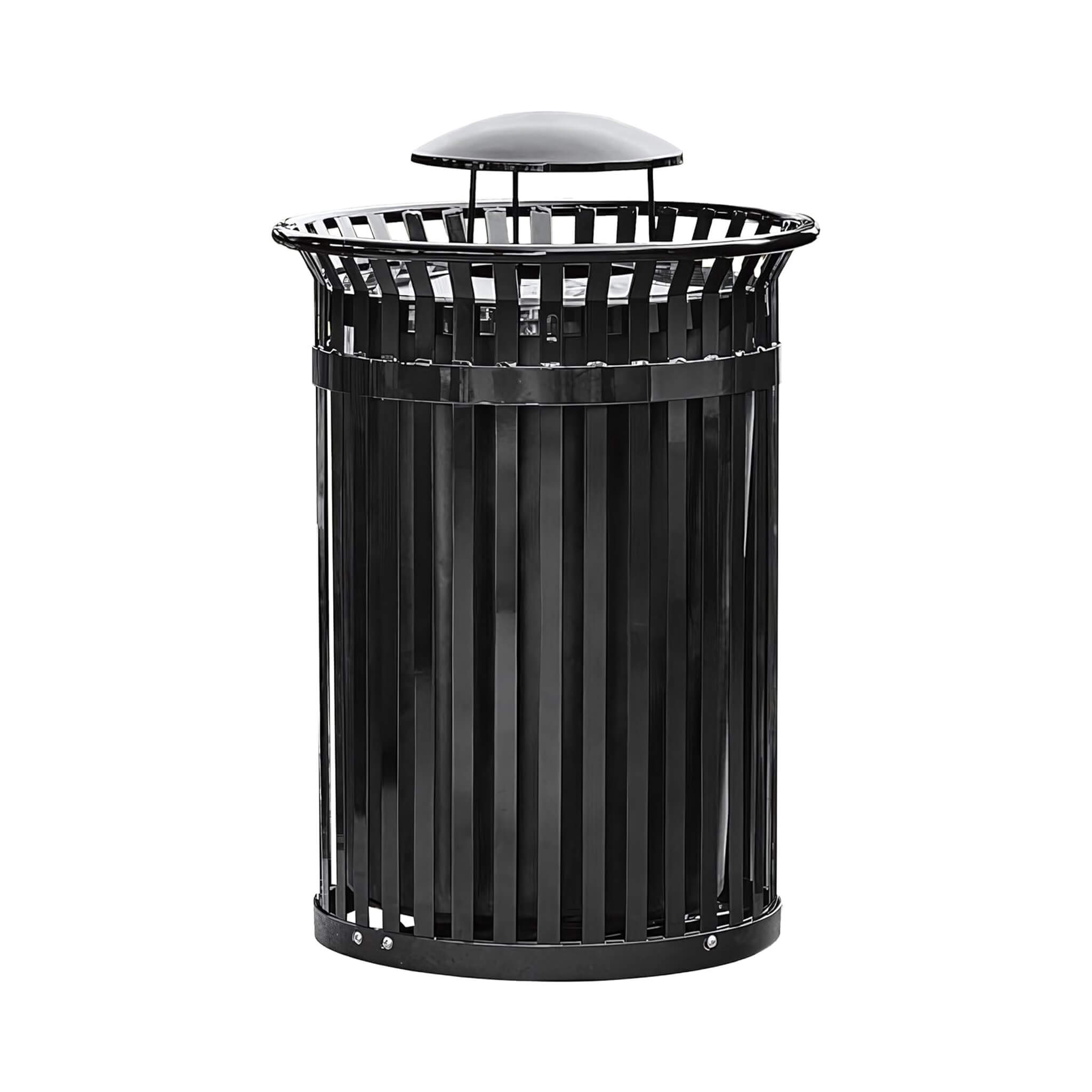 45-Gallon Heavy-Duty Commercial Round Waste Bin With Rain Bonnet Lid (SAK94380)