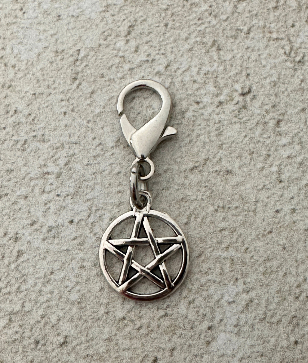 Witchy Pentacle Zipper Pull Bag Charm Keychain - The misfit market