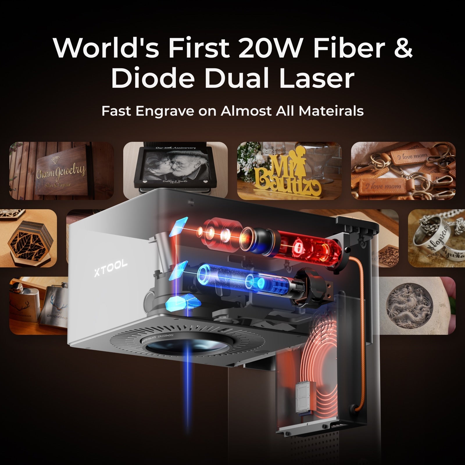 xTool F1 Ultra 20W Fiber & Diode Dual Laser Engraver - The misfit market