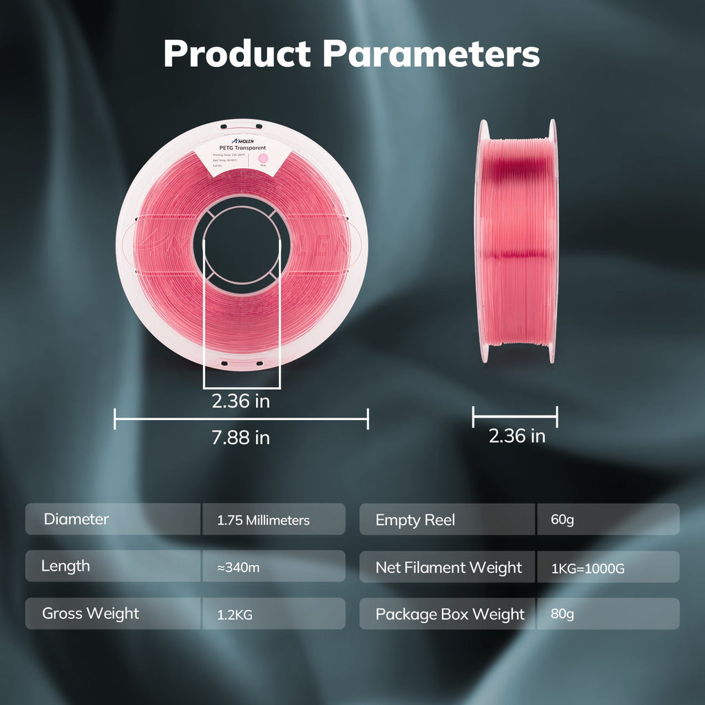PETG Transparent 1.75mm, 1KG/2.2LB - The misfit market