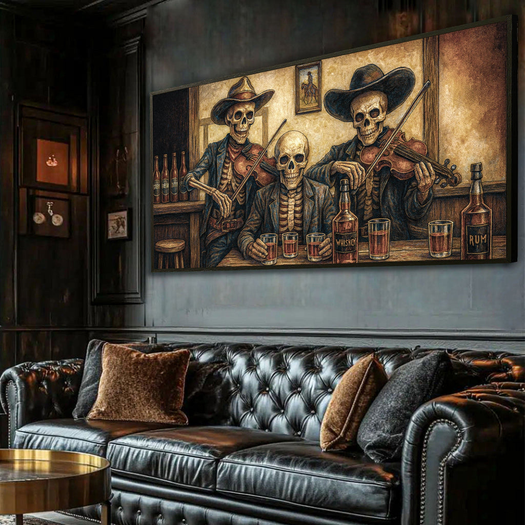Cowboy Skeletons Western Bar Wall Art - The misfit market