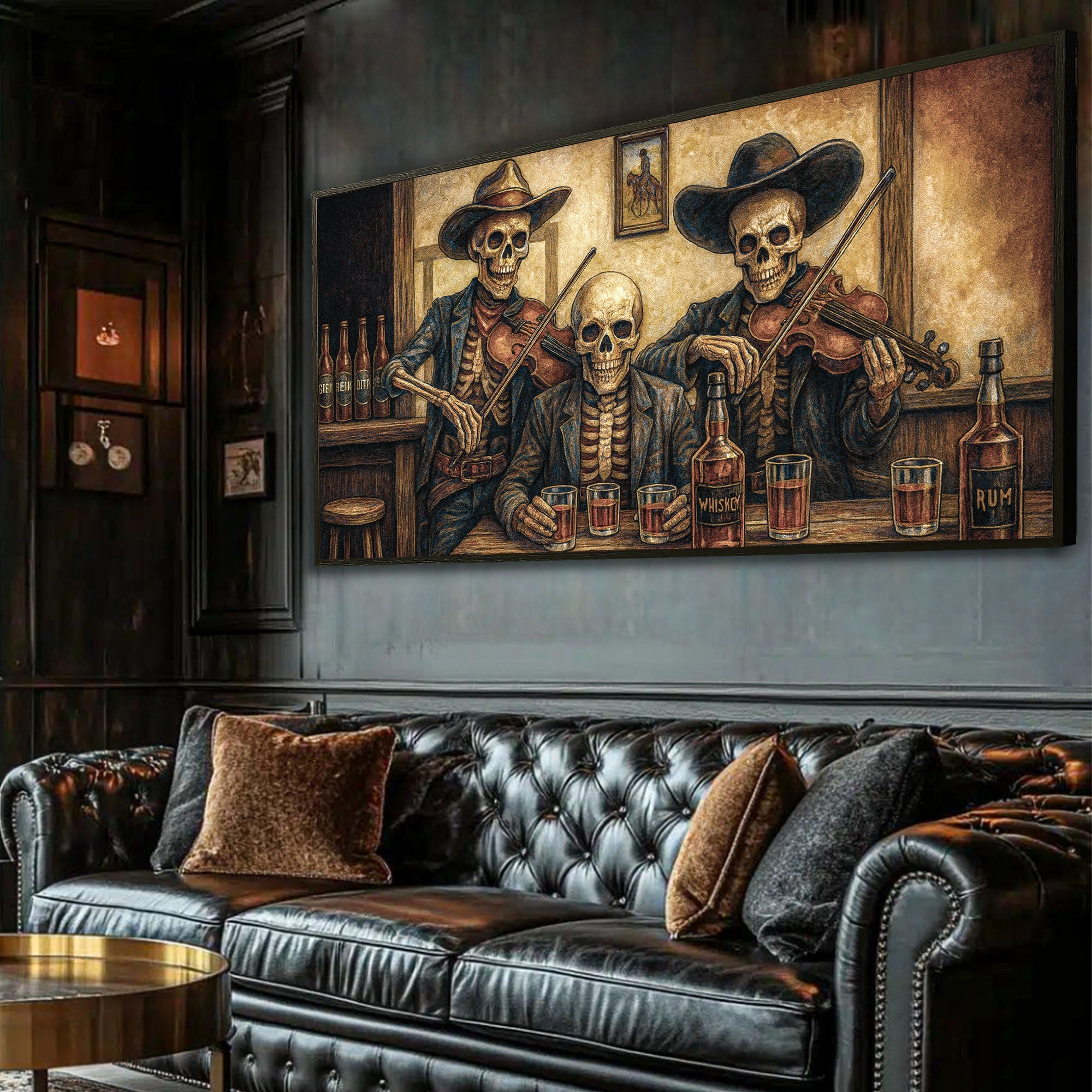 Cowboy Skeletons Western Bar Wall Art - The misfit market