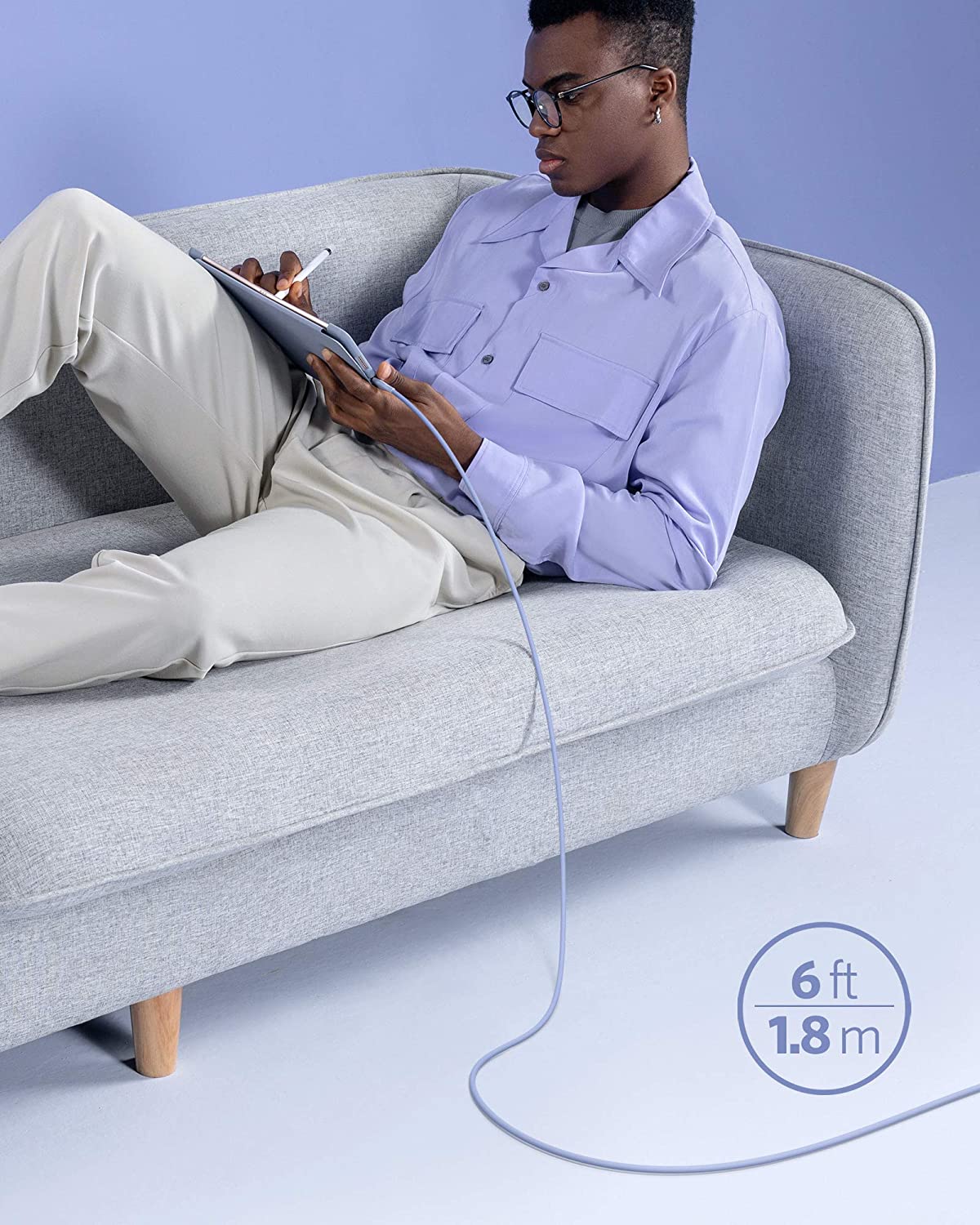 Anker <b>641</b> USB-C to Lightning Cable (Flow, 3 ft Silicone) - The misfit market