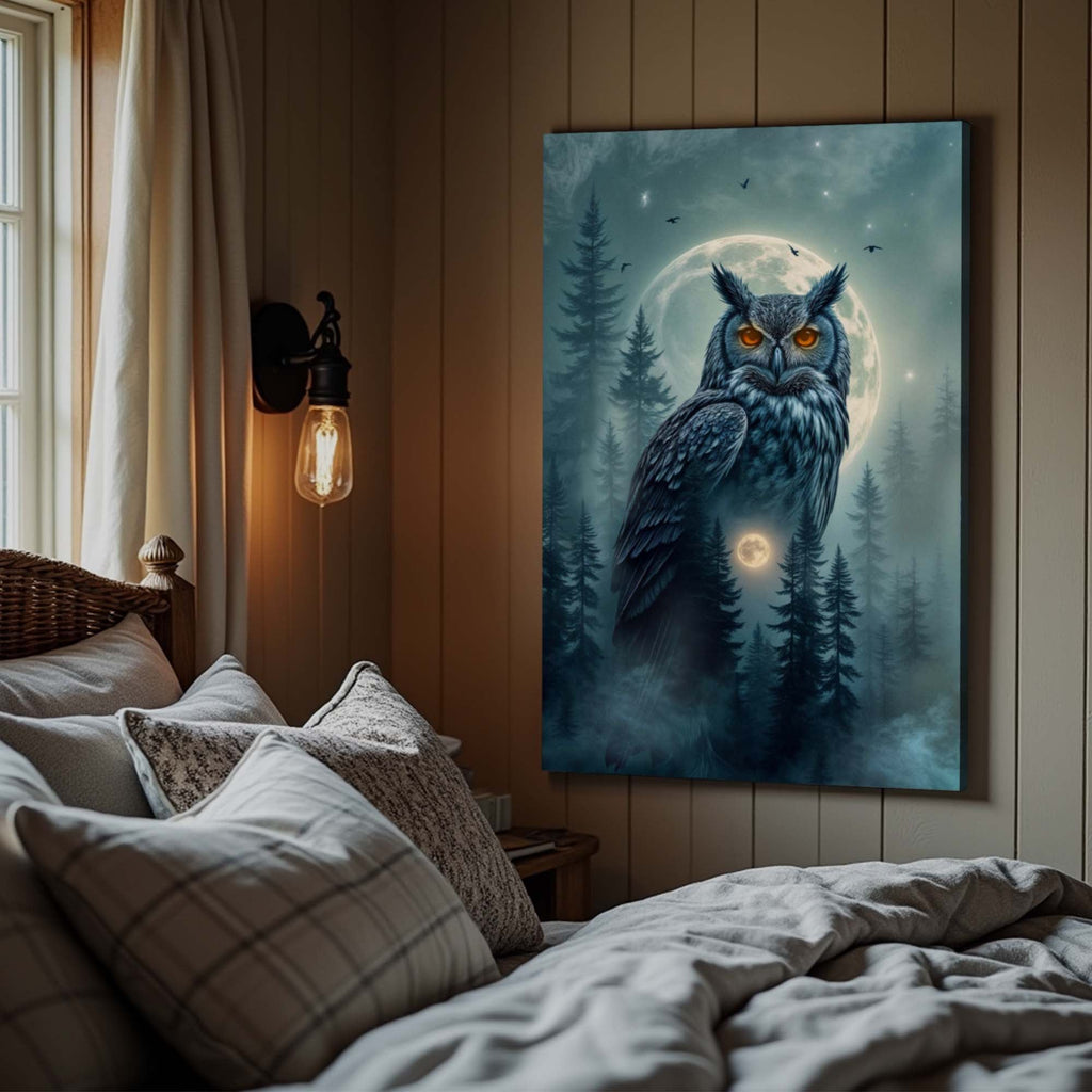 Owl Double Exposure Wall Art II - The misfit market