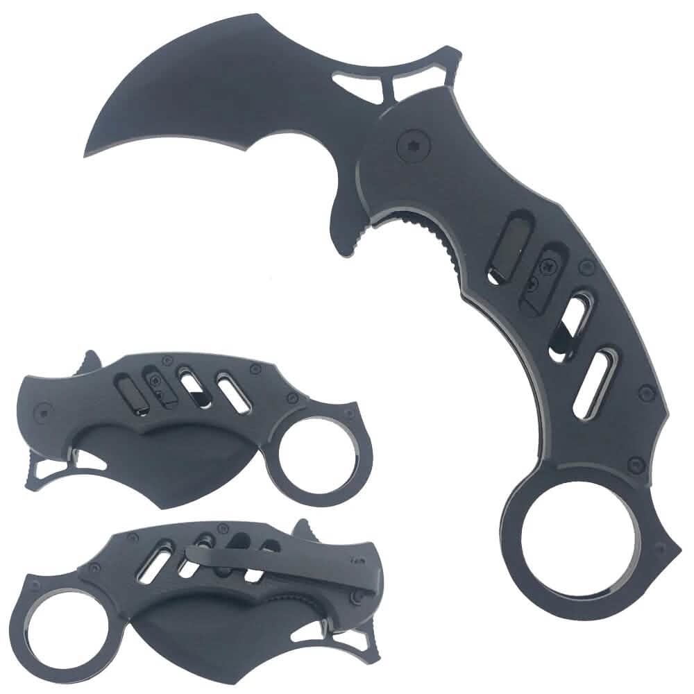 5 Inch Karambit Knife With ABS Handle Black 440 Stainless Steel Blade