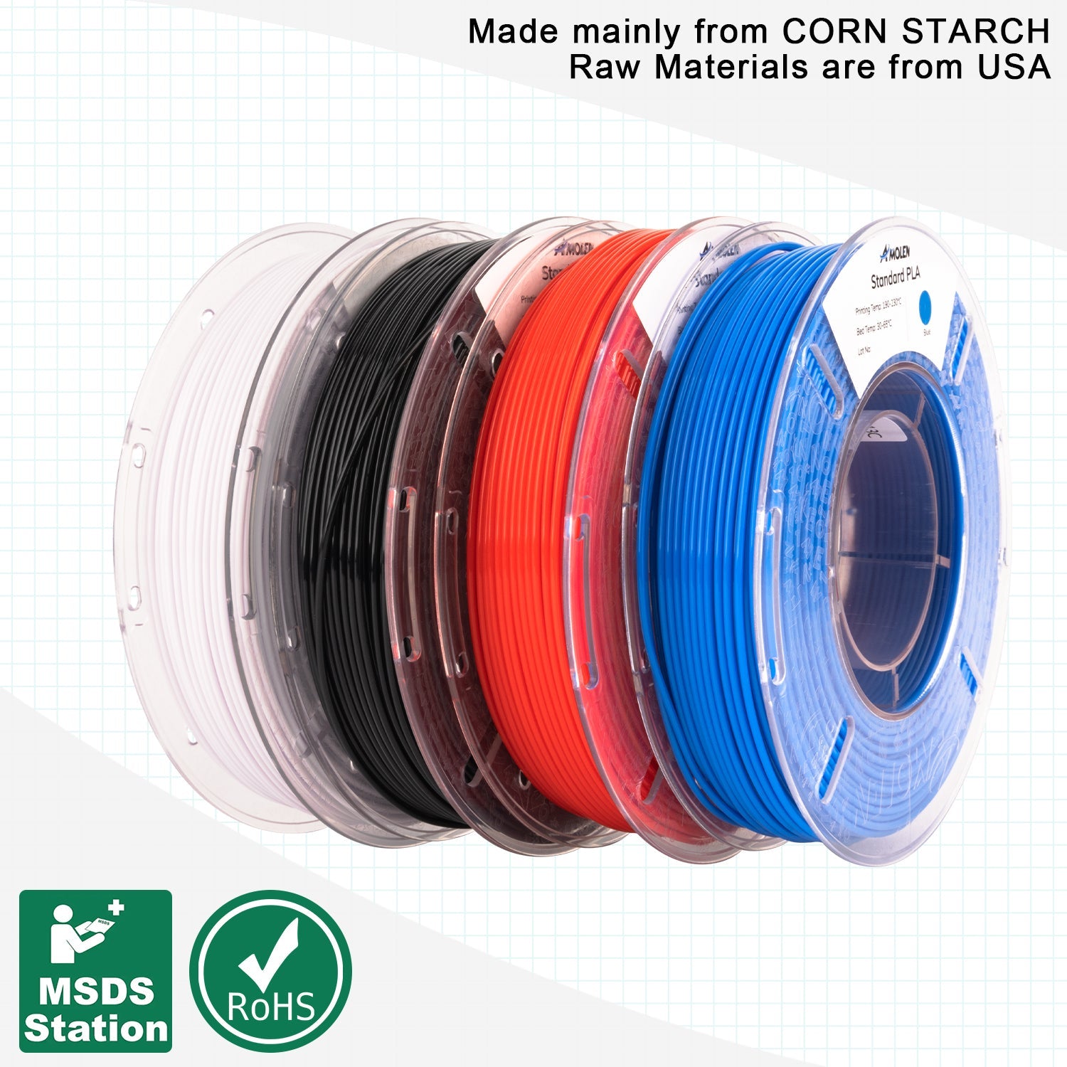 PLA Basic Variety Pack (4 x 250g), 1.75mm - The misfit market