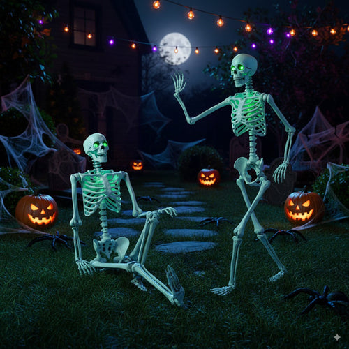 5.5 Ft Halloween Skeleton Life-Size Posable for Indoor Outdoor Decoration